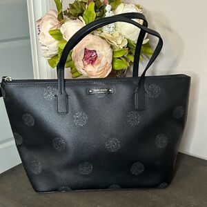 EUC Kate Spade Black Polka Dot Tote